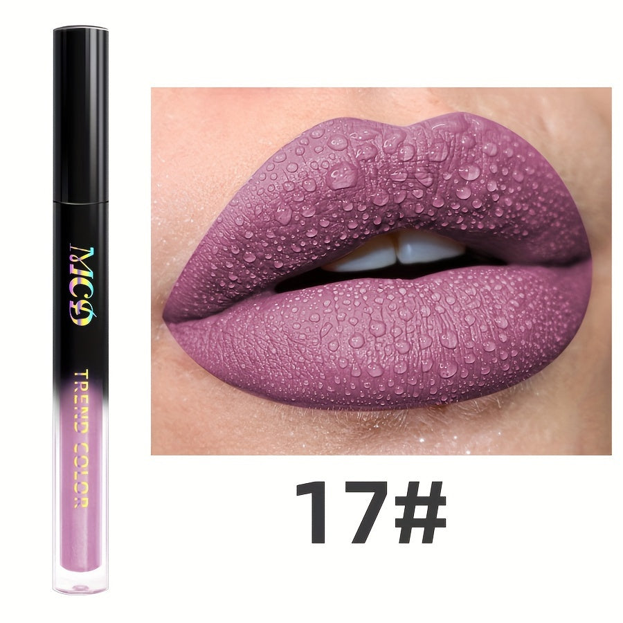 Non-Stick Long Lasting Lip Glaze Non Stick Cup Dark Color Waterproof Non Smudge Color Rendering Lip Mud