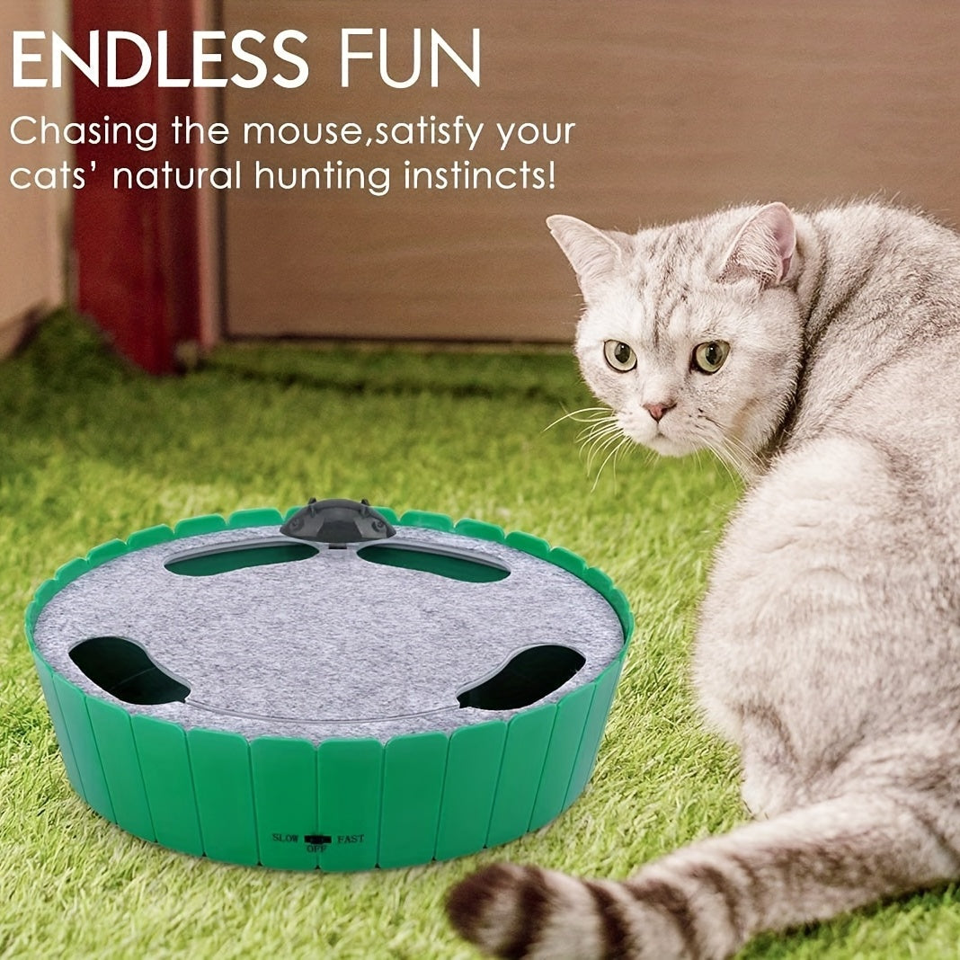 Cat Toy With Running Mouse, Electric Interactive Motion Cat Toy Automatic Rotating Teaser Pop And Play Hide And Seek