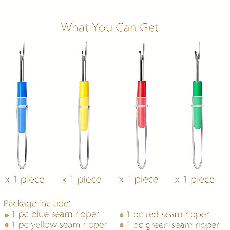 4pcs Sewing Seam Rippers, Handy Stitch Rippers For Sewing Crafting Removing Threads Tools