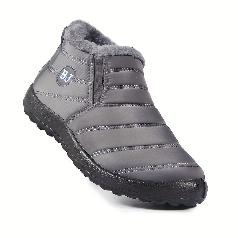 Damen-Fleece-Futter-Schnees tiefel, Wasserdichte Slip-On-Thermo-Stiefeletten, Winter-warme Plüsch-kurze Stiefel