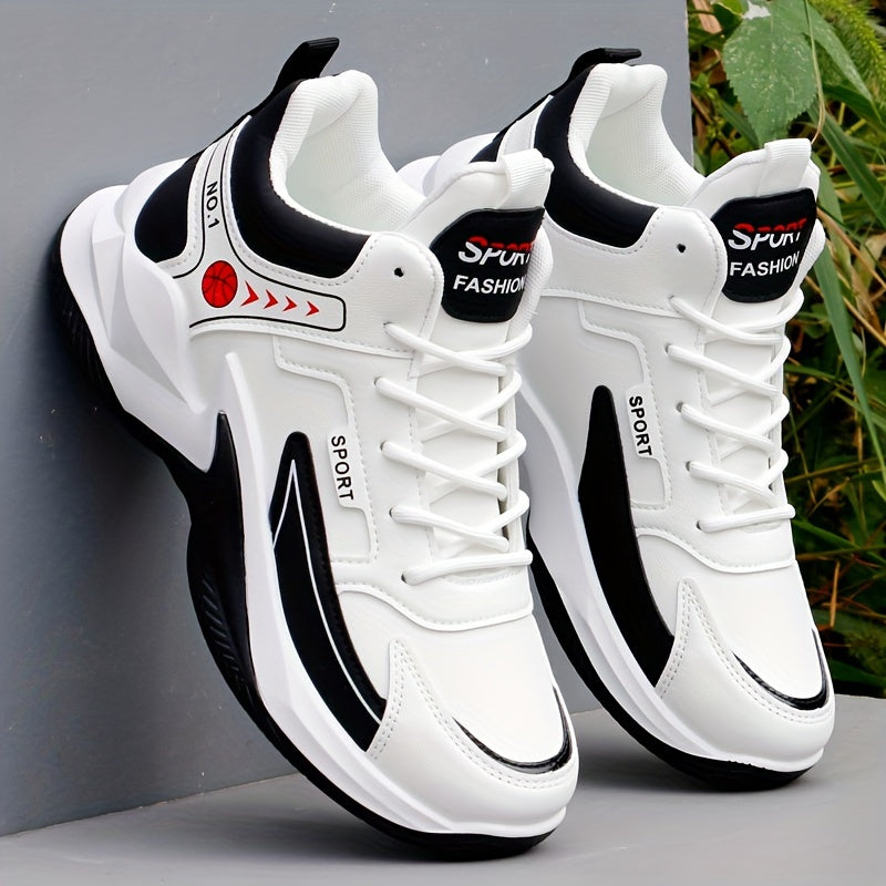 2023 Men's Lace-up Chunky Sneakers, Athletic Shoes, Shock Absorbing And Breathable Shoes For Running Basketball Workout Gym