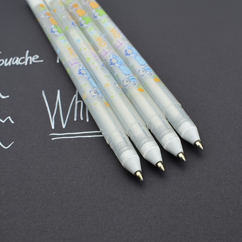 5Pcs White Colored Gel Pens 0.8mm White Ink Marker Ballpen School Stationary Office Supplies