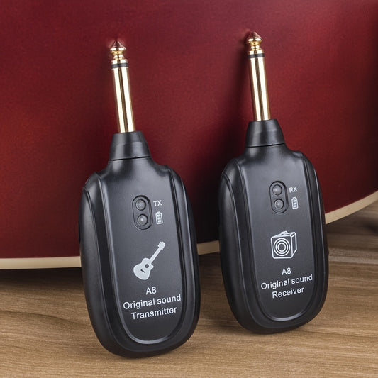 A8 Gitarre Wireless Transmitter Empfänger Drahtloses Übertragungs system Audiosystem wiederauf ladbare Unterstützung 4 Kanäle für E-Gitarre Bass Violine Orgel Musik instrument