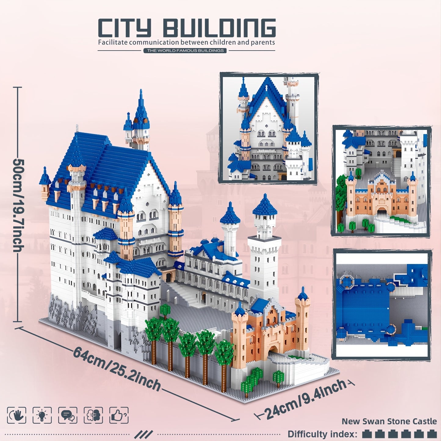 1 Set 11810pcs Castle Model Building Block Toys, Mini Building Blocks Toys, Architectural Model Toys, Educational Toy