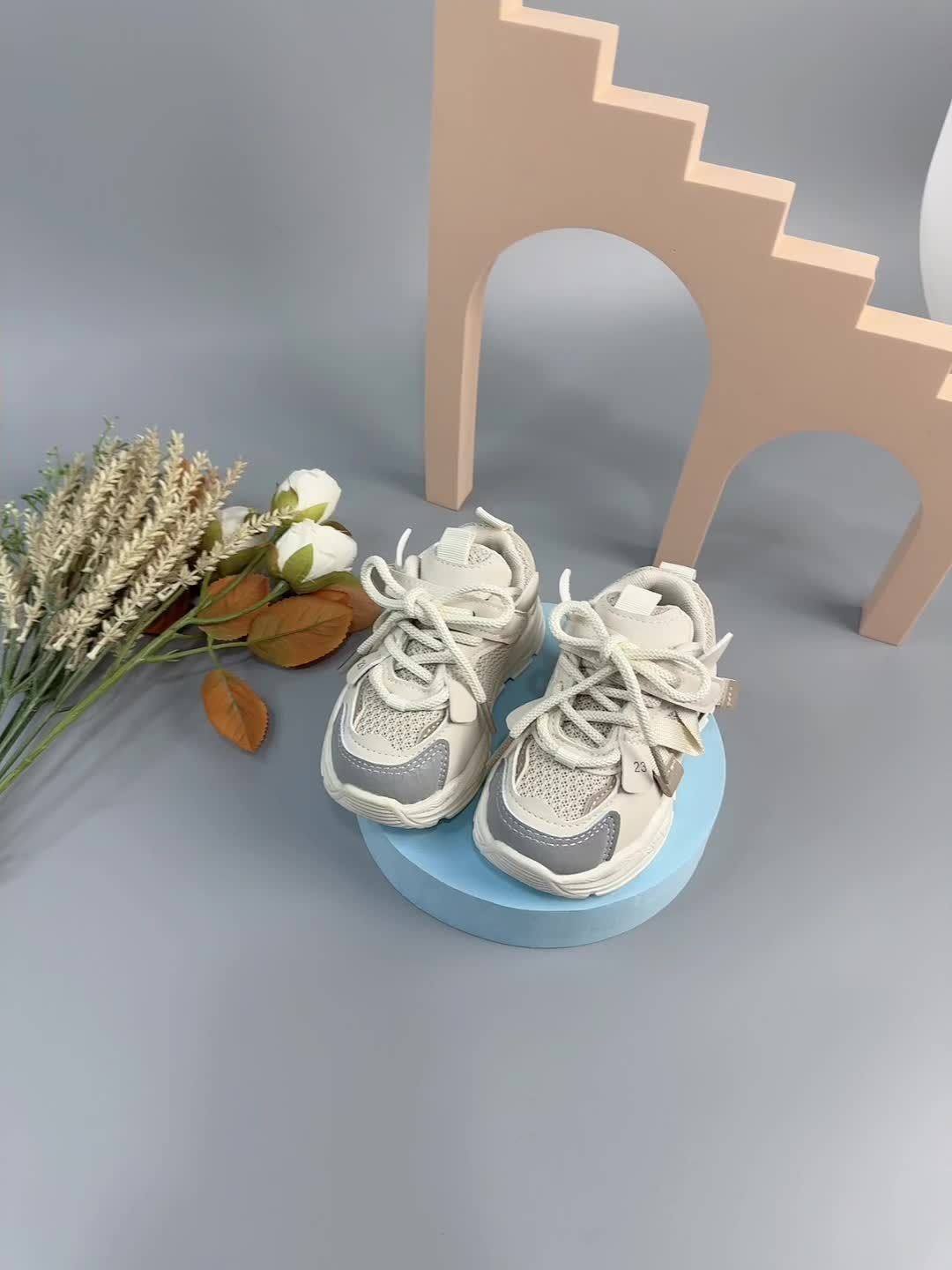 Niñas moda transpirable encaje malla zapatillas de deporte, niños casual zapatos para caminar al aire libre