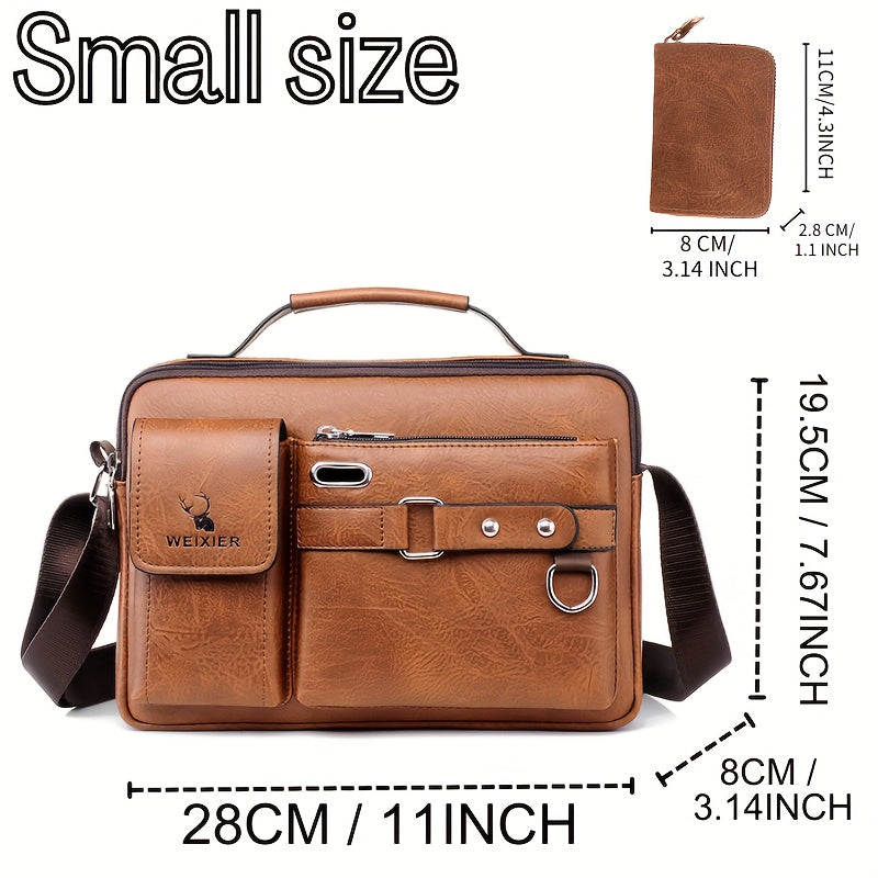 WEIXIER Bolso de Hombro, Bolso de Mensajero para Hombre, Bolso de Negocios, con Tarjetero, Opción Ideal para Regalos, Mochilas Escolares, Regalos de San Valentín