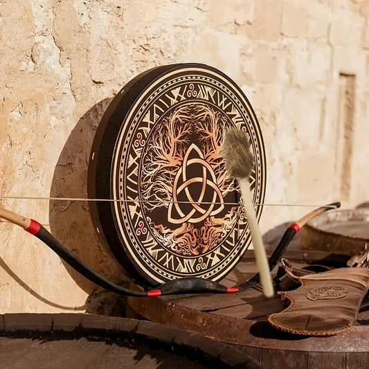 Handmade Shamanic Drum with Drumstick - Perfect Sound Healing Tool and Soul Gift for Music Lovers