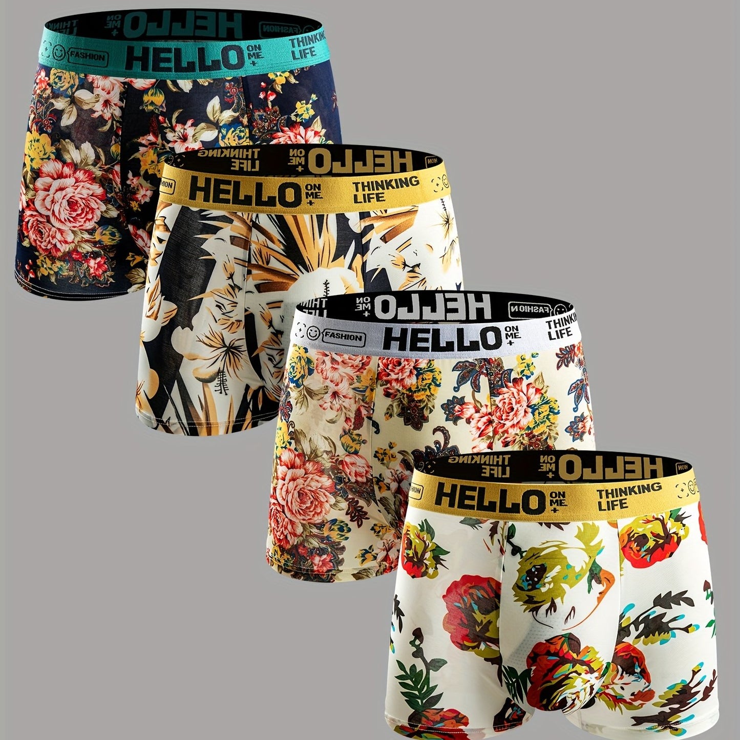 Herren trend ige grafische Unterwäsche, atmungsaktive bequeme, schnell trocknende, dehnbare Boxershorts, Herren unterhose