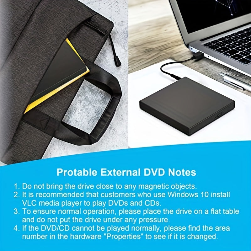 External DVD Optical Drive USB2.0 CD\u002FDVD-ROM CD Player Reader Recorder For Laptop Burning