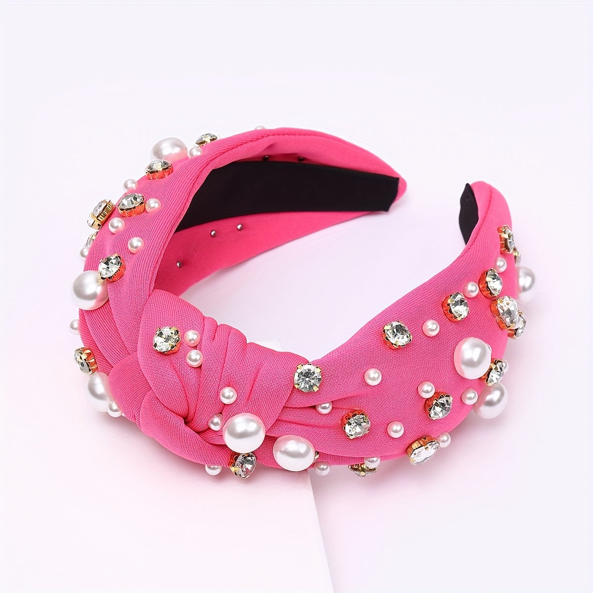 1PC Gorgeous Knotted Headband Decorated With Beaded And Rhinestone For Fashion Show Dating Hair Accessories