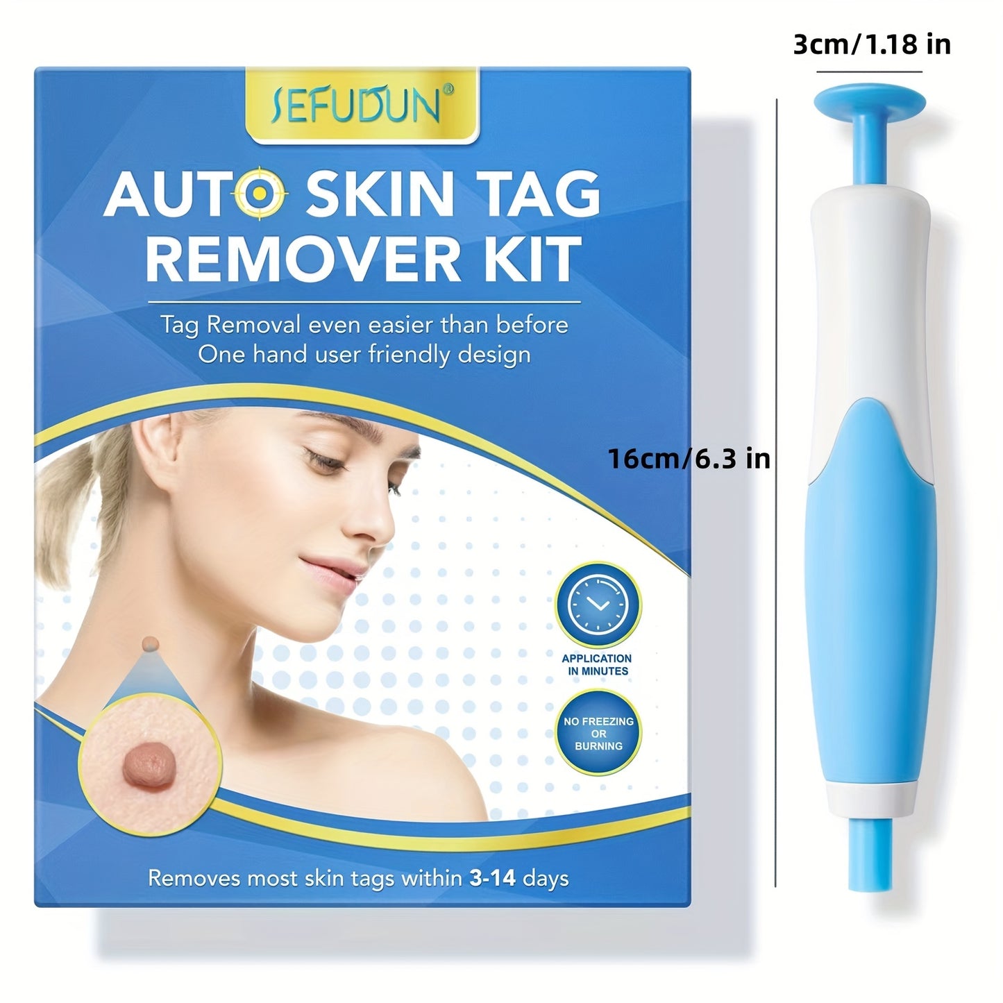 2-in-1 Double-Headed Wart Cleaning Tool - Improves the Look of Skin Tags, Foot Corn Moles, Acne, and More - Soothing and Elasticity-Enhancing - Pure Nature and Safe - Easy to Use