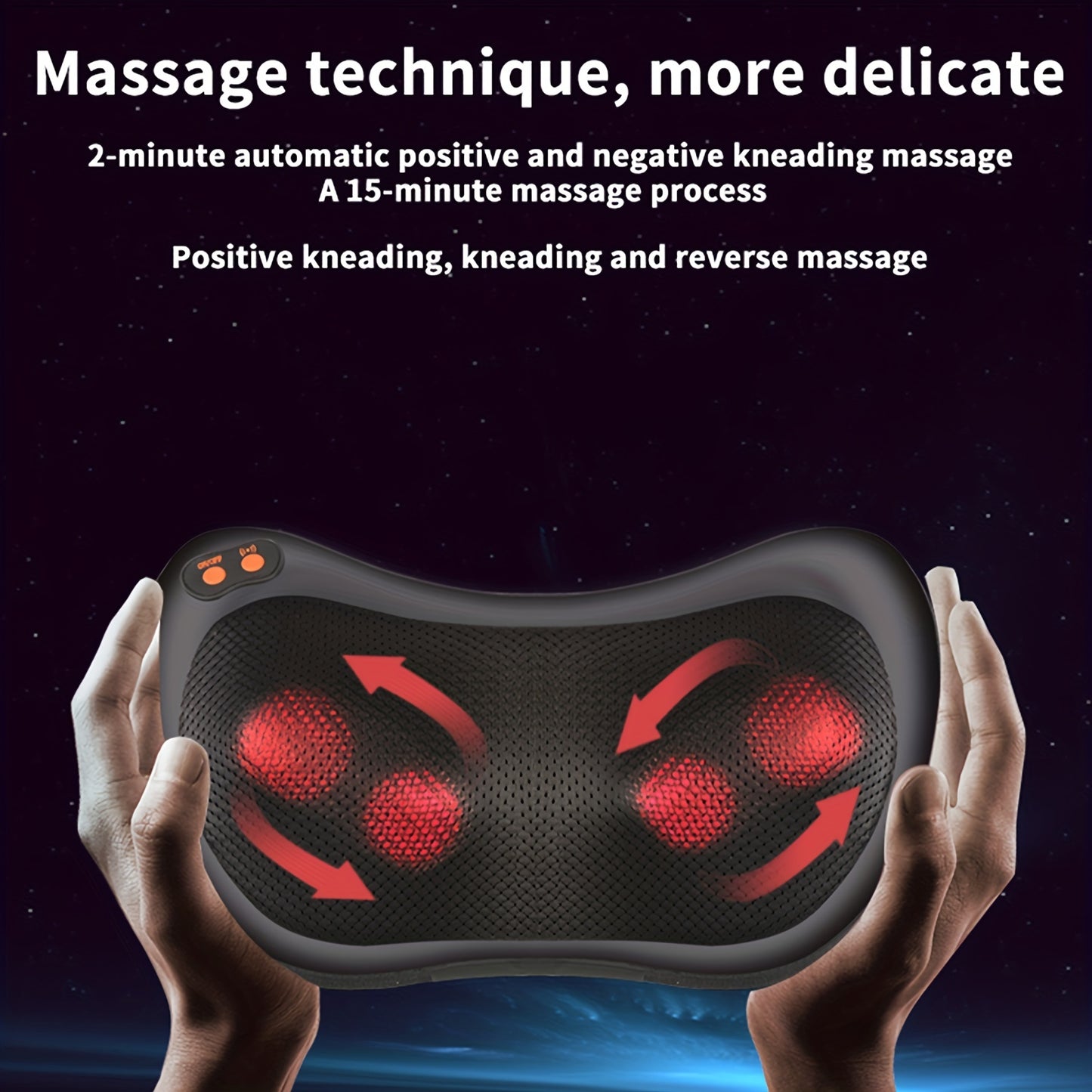 1pc chauffage cou masseur pour le dos et le cou avec des tissus profonds pétrissage, électrique dos Massage oreiller pour soulager les douleurs musculaires, utiliser à la maison voiture bureau