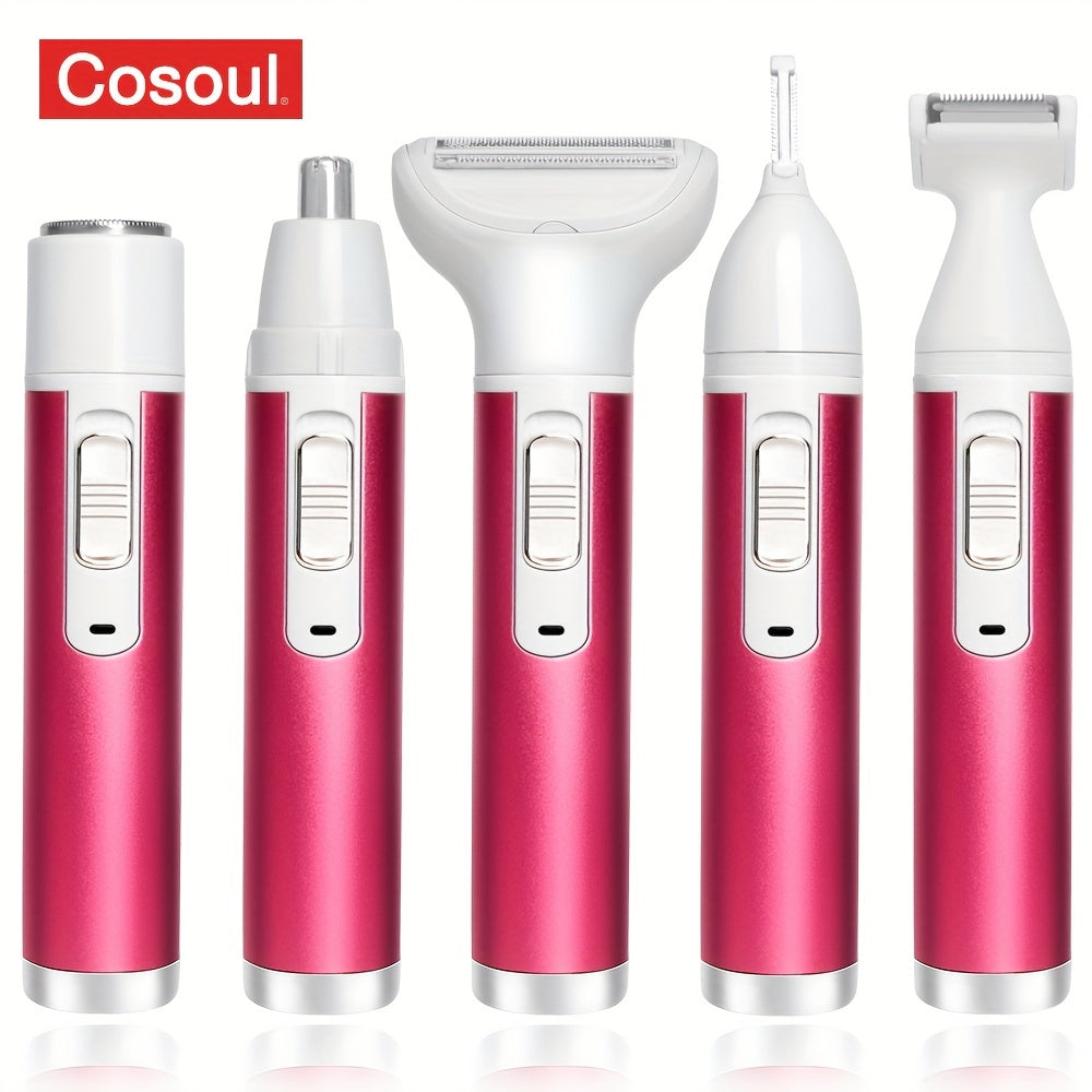 5in1 Women Shaver Electric Epilator Facial Hair Removal Armpit Hair Leg Hair Arm Hair Pubic Hair Bikini Hair Nose Hair Trimmer Eyebrow Hair Trimmer Painless