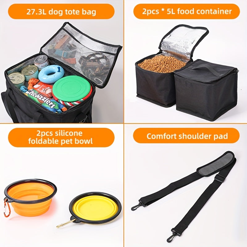 Bolsa de comida para perros, Bolsa de viaje portátil de gran capacidad para perros, Suministros para mascotas