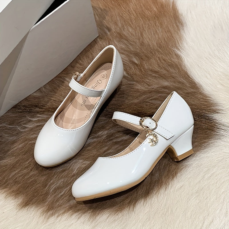 Trendy Elegant Solid Color High Heel Shoes For Girls, Lightweight Non Slip Soft Bottom Dress Shoes For Performance Party, All Seasons