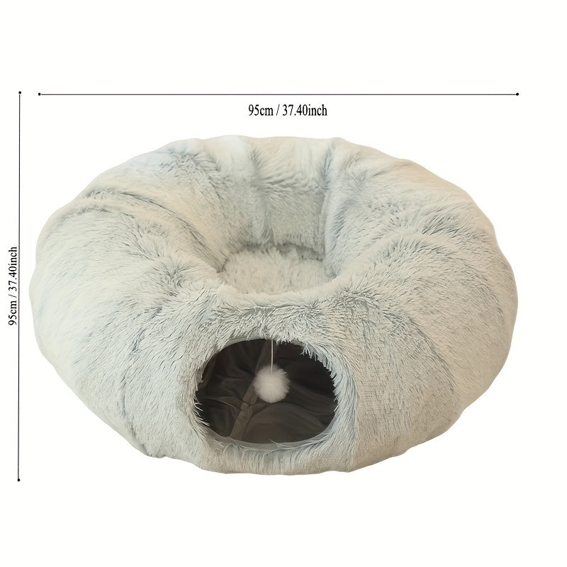 Cat Nest Winter Warm Cat Tunnel Bed, Cama de gato universal Four Seasons, Casa de gato desmontable y lavable