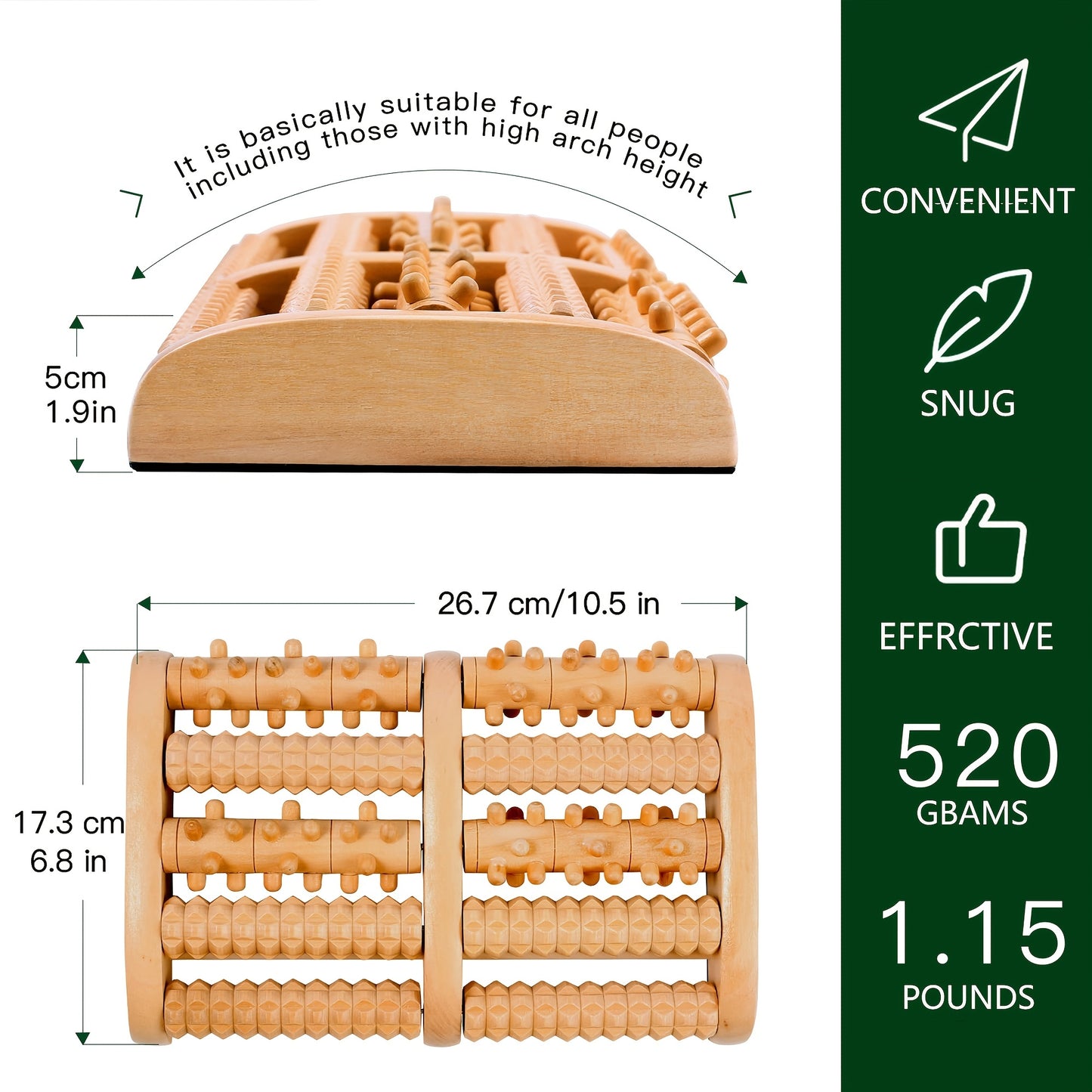 1pc Rodillo masajeador de pies, rodillo de pie para alivio de la Fascitis Plantar-Masaje de alivio del dolor de pies, neuropatía, dolor de talón-Regalos de relajación para mujeres, hombres