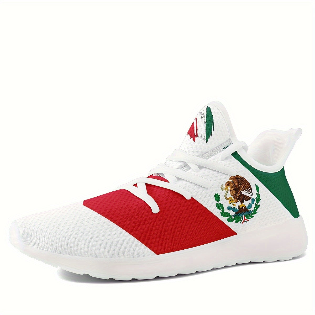 Zapatillas de deporte de moda del patrón de México de los hombres del tamaño más, zapatos suaves ocasionales respirables antideslizantes cómodos para las actividades al aire libre de los hombres