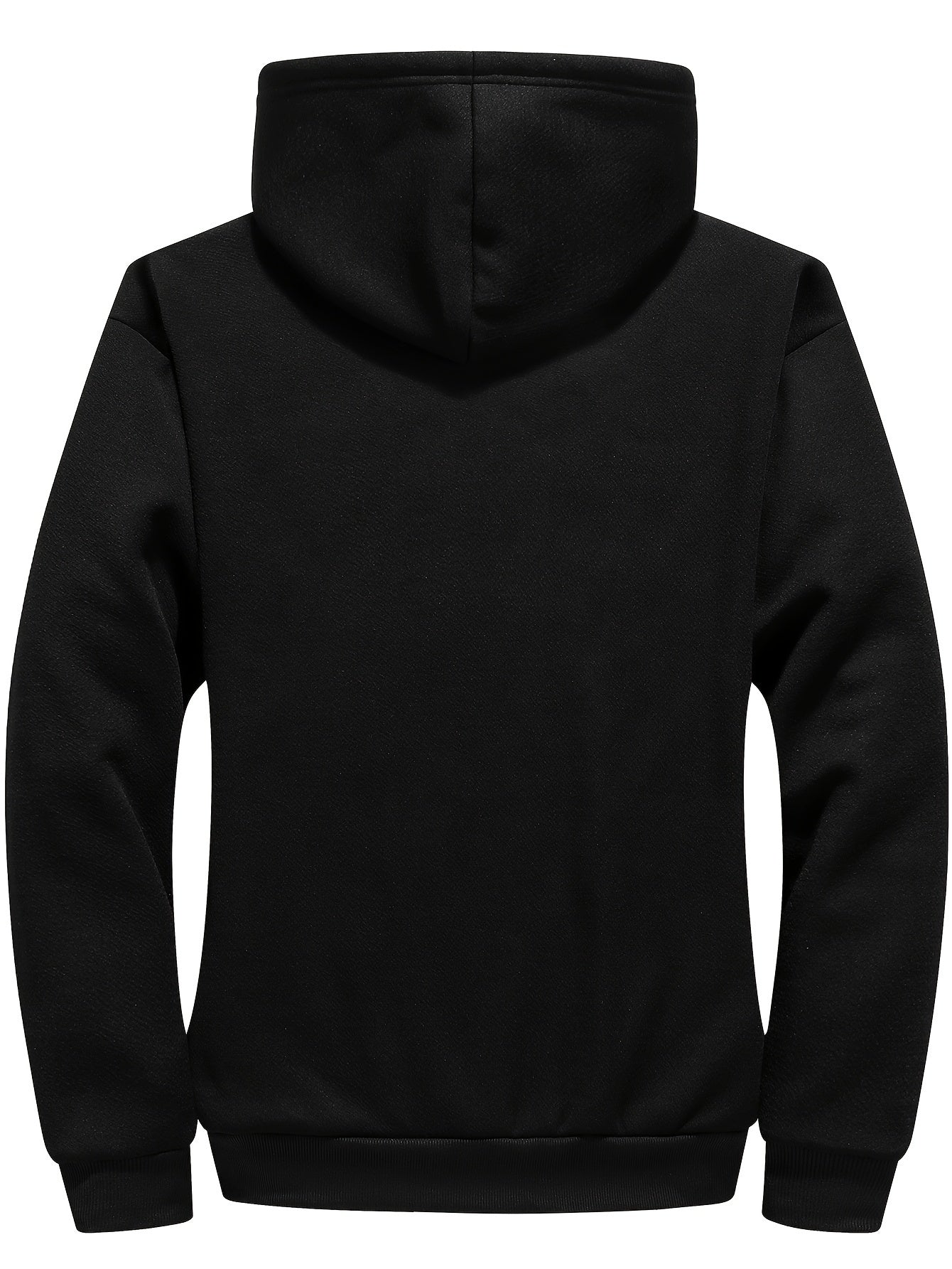 Plus Size Men's Casual Zip Up Fleece Hoodies, Long Sleeve Hooded Sweatshirt Jacket Coats