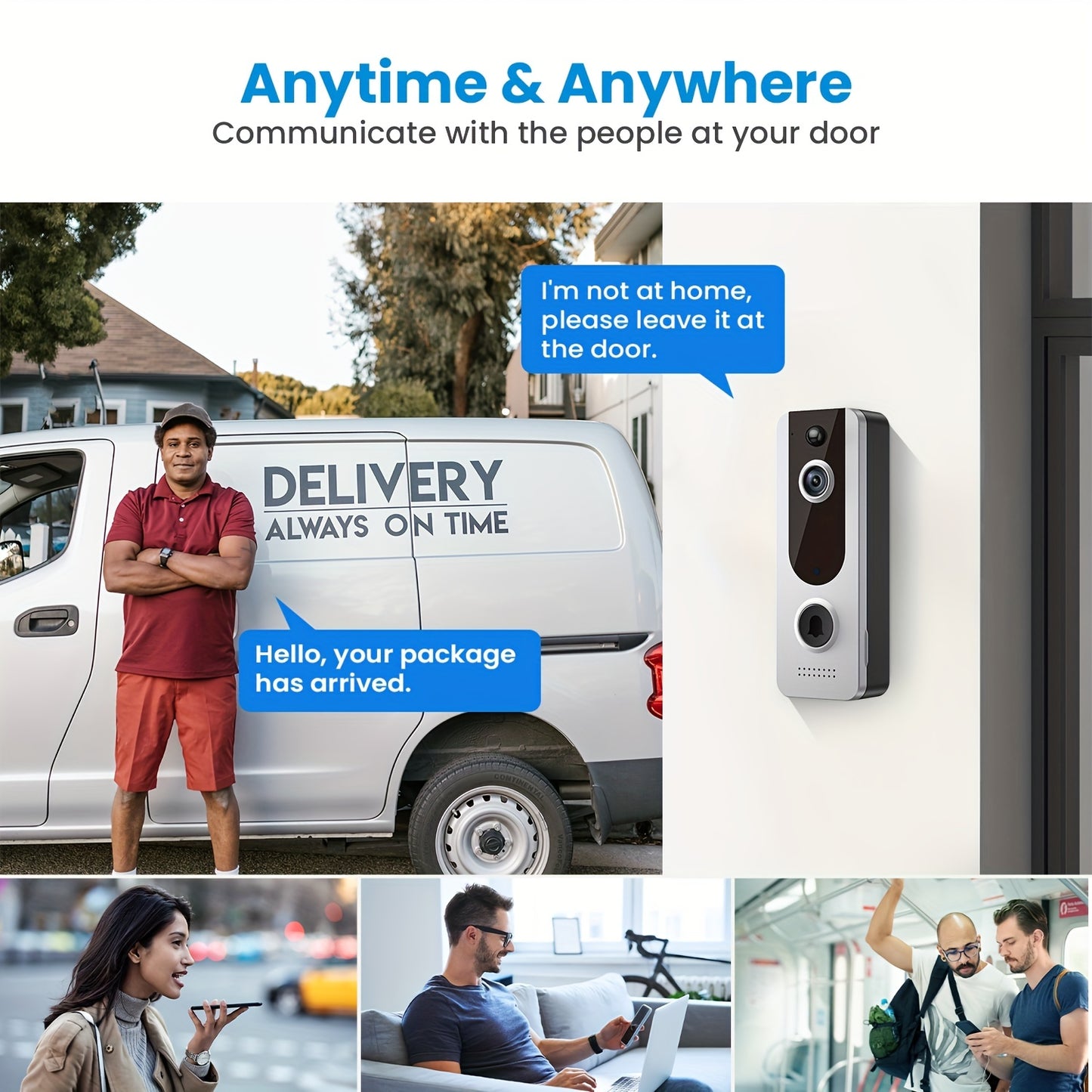 Smart Video Doorbell Camera, Wireless Camera Doorbell With Human Detection, Cloud Storage, HD Live Image, 2-Way Audio, Night Vision, Weather Resistance, 2.4GHz WiFi Only, Battery Powered Door Camera For Home Security System, IP Outdoor Camera Doorbell