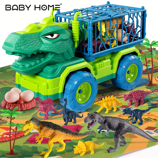Jurassic Adventure Awaits! 8 Dino Figures, Truck, Eggs & Play Mat - Perfect Dinosaur Play Set For Kids 3-5 Years!
