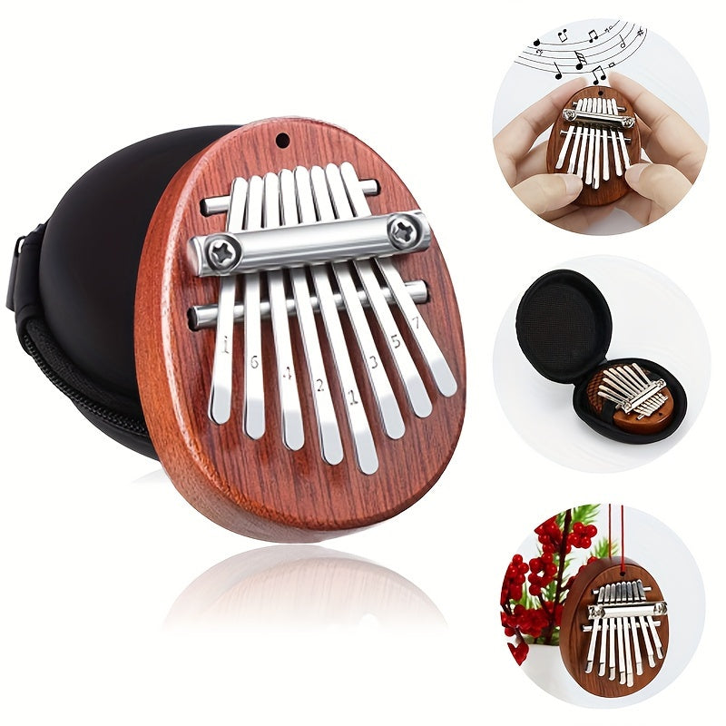 8-Tasten Mini Finger Kalimba Klavier mit Mahagoni Körper und Aufbewahrung tasche Set - Ideal für Anfänger, Musik-Enthusiasten und Darsteller-Perfekte Weihnachts-und Thanksgiving-Geschenke, Entspannungs spiel