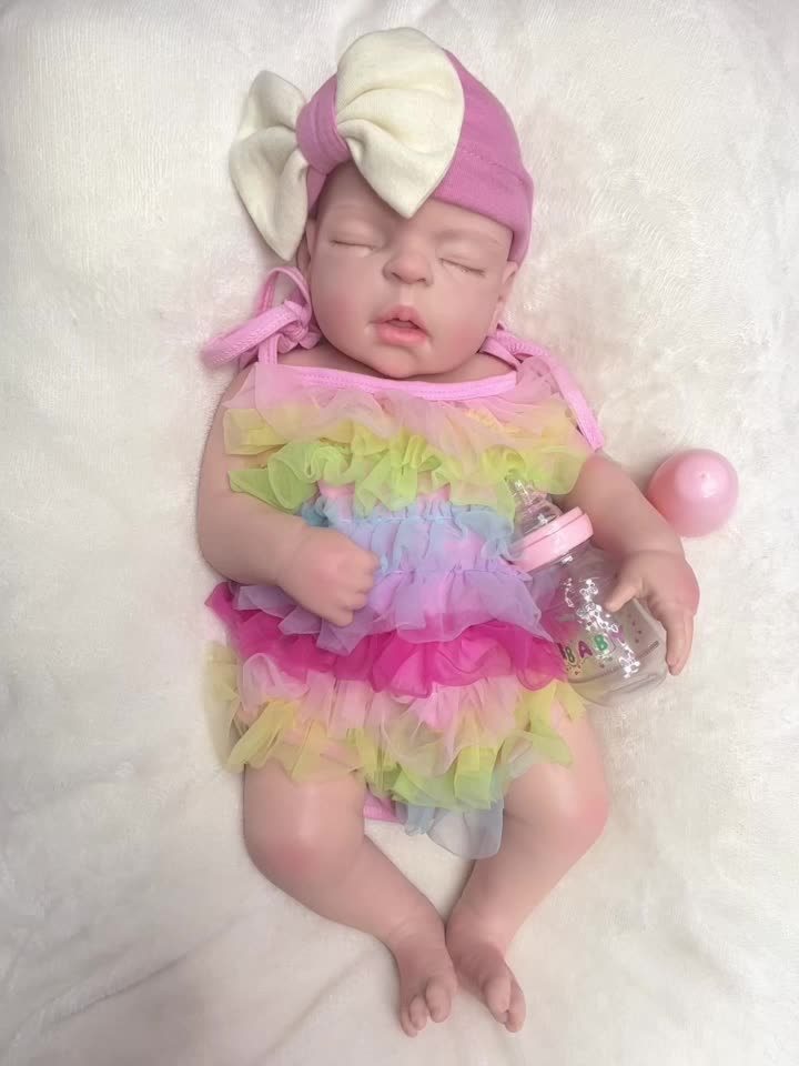 55CM\u002F21.65inch All Silicone Girl Reborn Dolls, Painted Realistic Full Body Soft Solid Silicone Newborn Baby Dolls For Collection Gift