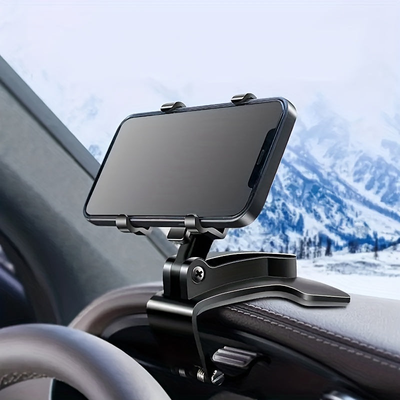 360° Rotating Car Phone Holder: The Perfect Driving Companion for Rearview Mirror Navigation & Recording!