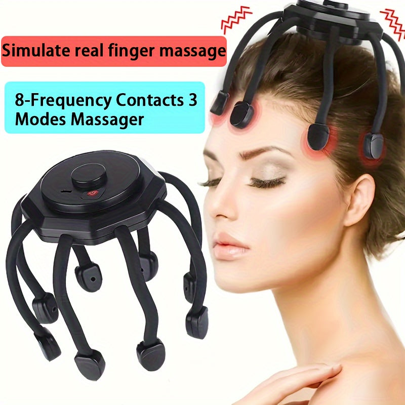 1pc Octopus Electric Head Massager Scalp Kneading Massager Octopus Electric Head Massage Device For Scalp Relaxation Gift For Family Member