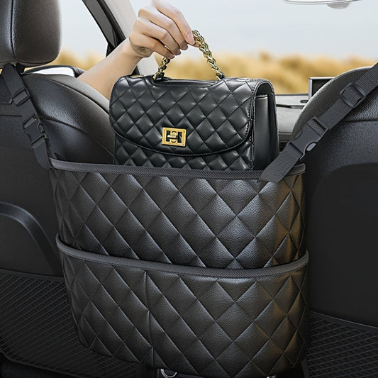 Organize Your Car With This Stylish PU Leather Handbag Holder - Keep Your Belongings Secure And Within Reach!