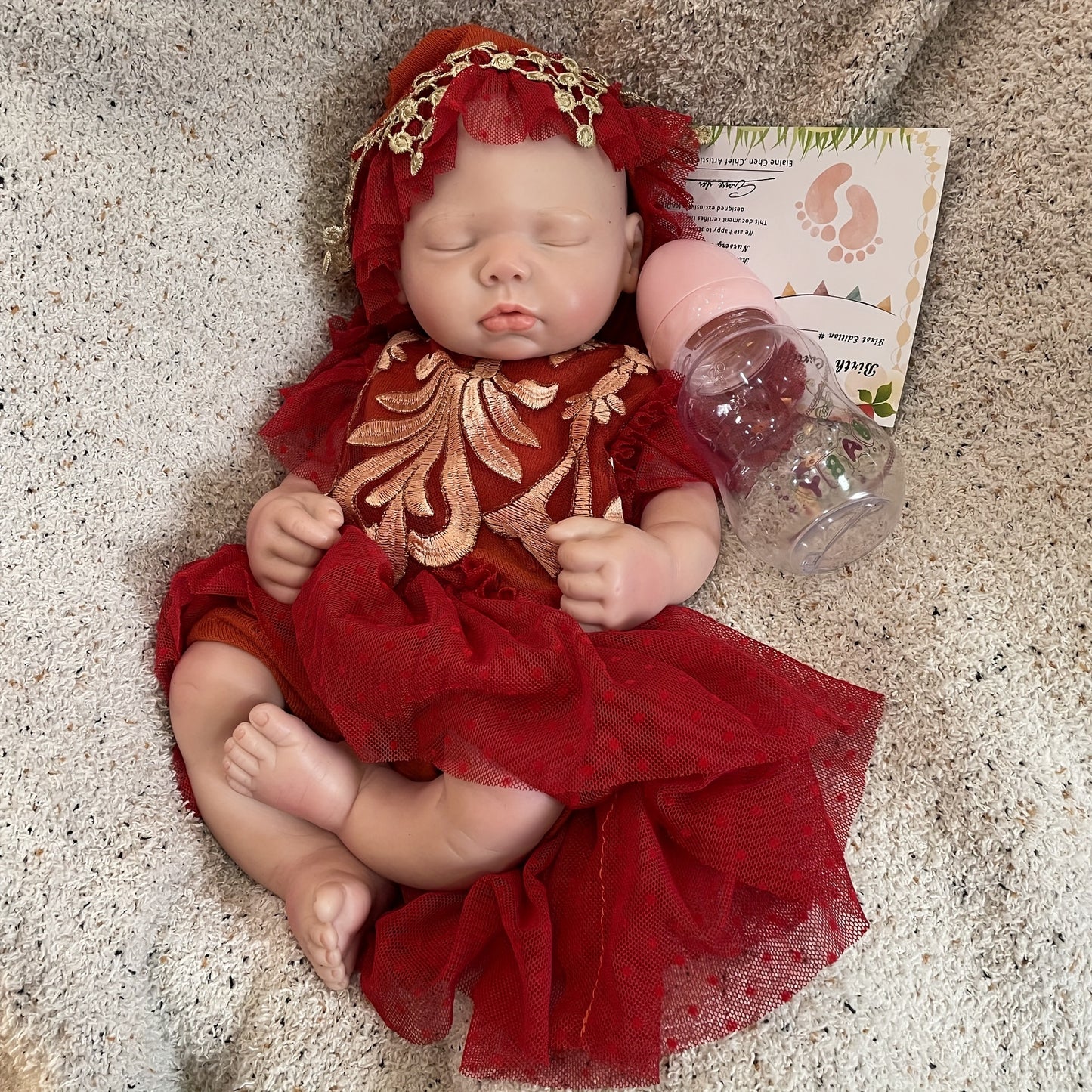 17.72inch Close Eyes Soft Body  Reborn Doll With 3D Painted Skin Handmade Soft Touch Feeling Reborn Doll Can Have Bath Reborn Doll Toy For Christmas Gift