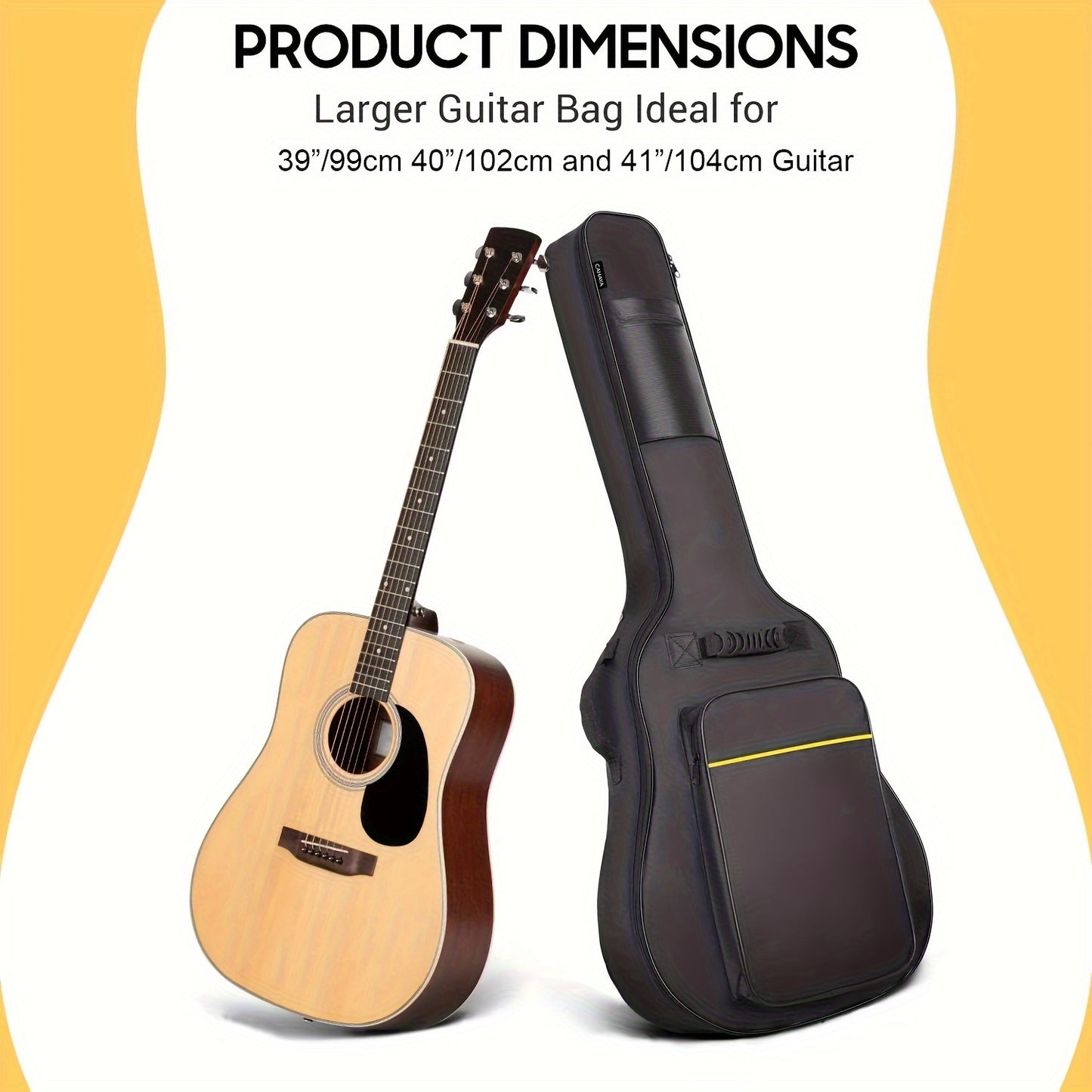 Guitar Big Bag 41 Inch 0.25 Inch Sponge Padding Water Resistent Dual Adjustable Shoulder Strap Guitar Case