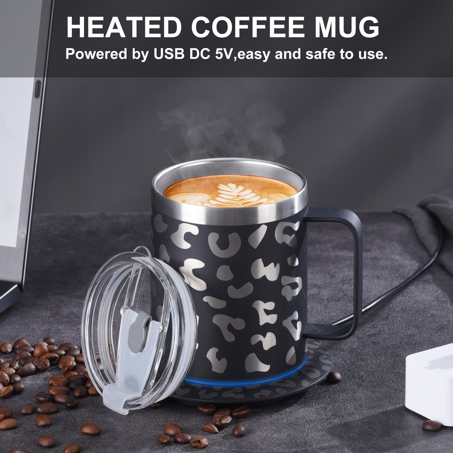 1 Set Smart Mug Warmer, 12oz Coffee Warmer Cup ,Water,Tea,Milk,COFFER Warmer For Home & Office