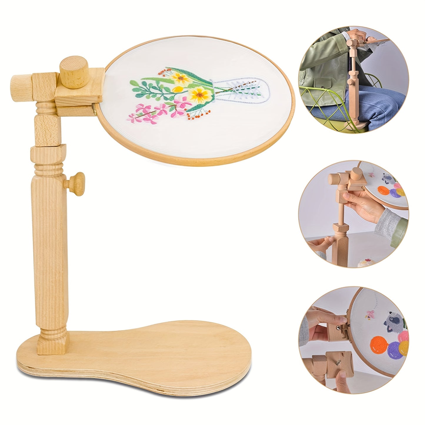 1pc Adjustable Embroidery Bracket, Rotating Cross Stitch Bracket, Hands-free Embroidery Fixture For DIY Process, Sewing Bracket