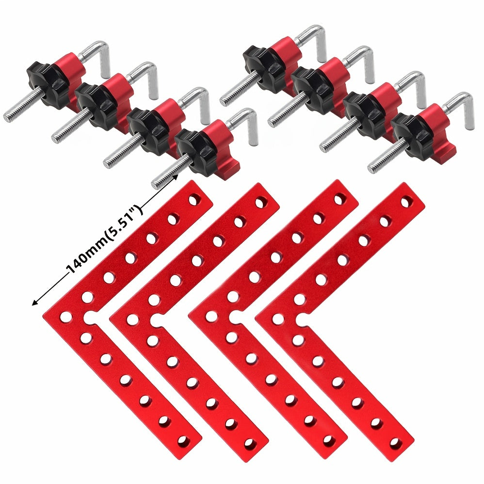 4 Packs, 90 Degree Aluminium Alloy Positioning Squares, Right Angle Clamps,  L-Shaped Corner Clamps, Woodworking Carpenter Clamps