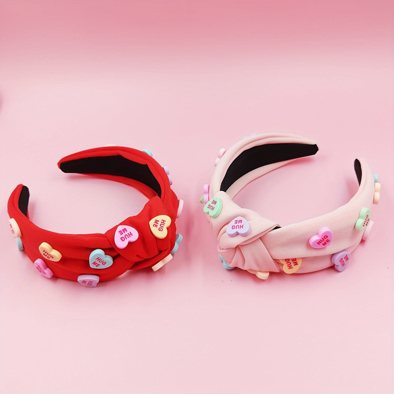 2pcs Heart Decor Headband Cross Top Knot Hair Bands Girls Hairband Hair Accessories Twisted Knotted Head Wrap