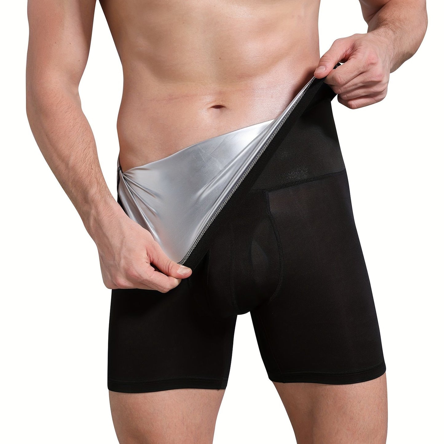 Shorts modeladores de cintura alta masculina, modelador de corpo de compressão, body de emagrecimento com controle de barriga