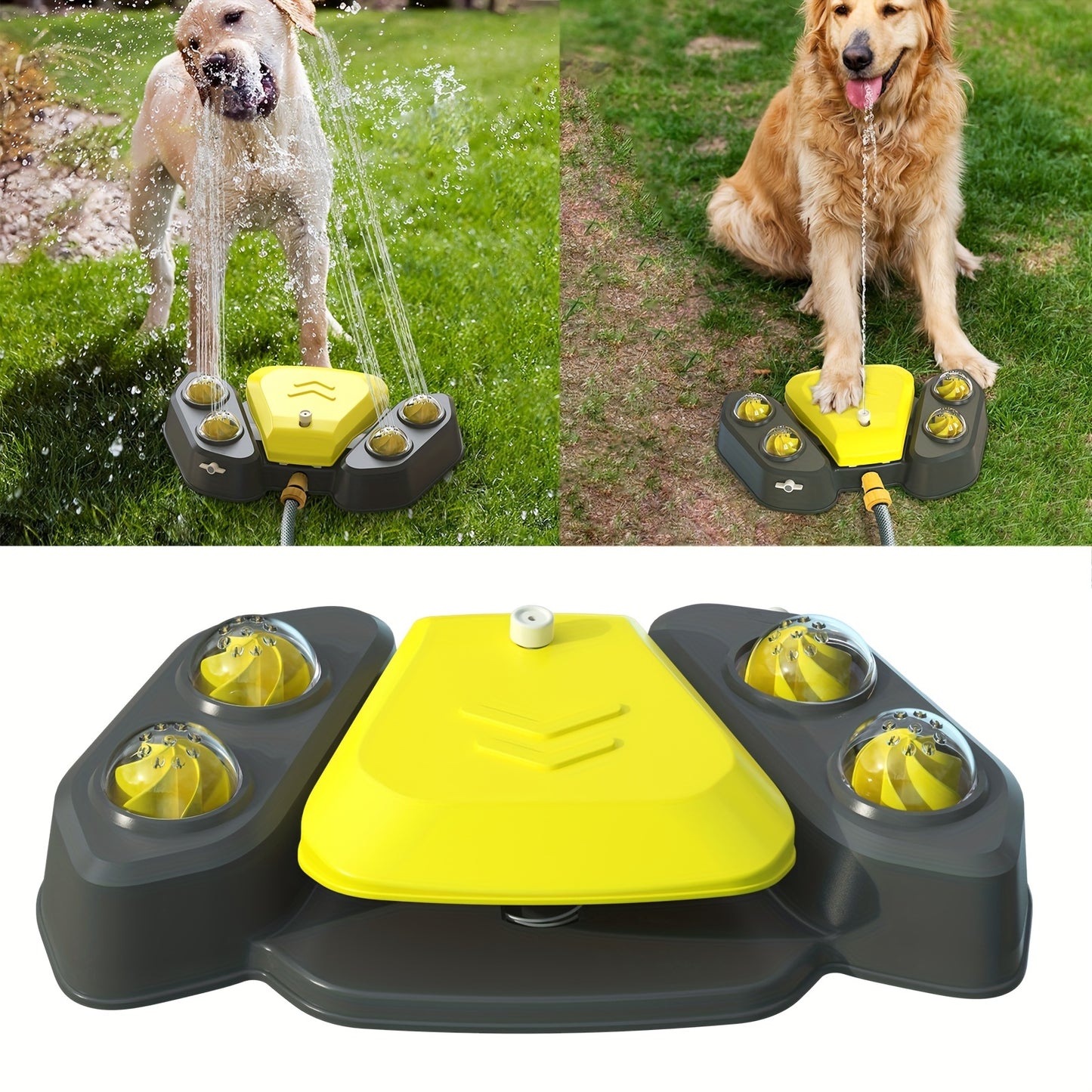 1pc automatischer Haustier-Wasser brunnen für den Außenbereich Interaktives Hunde-Bad-Sprinkler-Hundefutter-Spielzeug-Bade-Sprinkler-Werkzeug