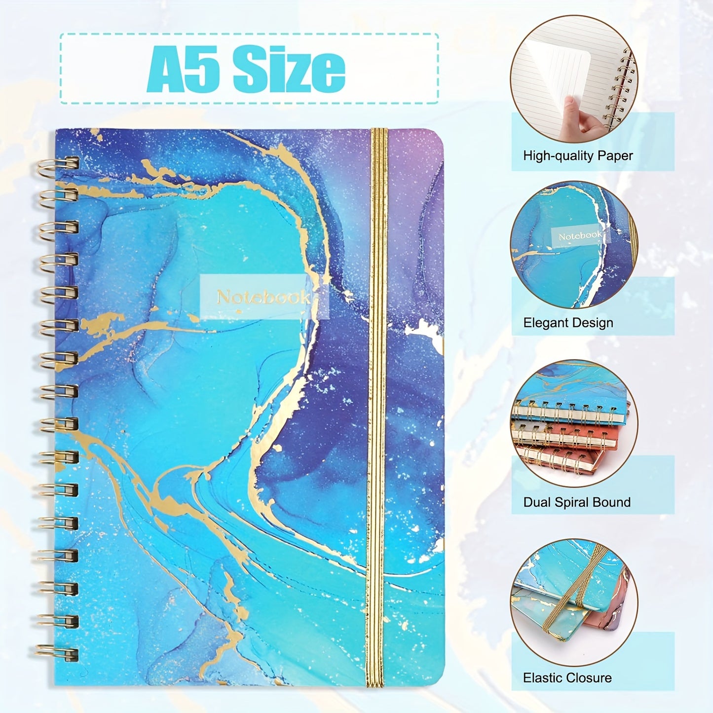 3 Stück BOBOBOOK Spiral Notebook Zeitschriften für Frauen, 6 \