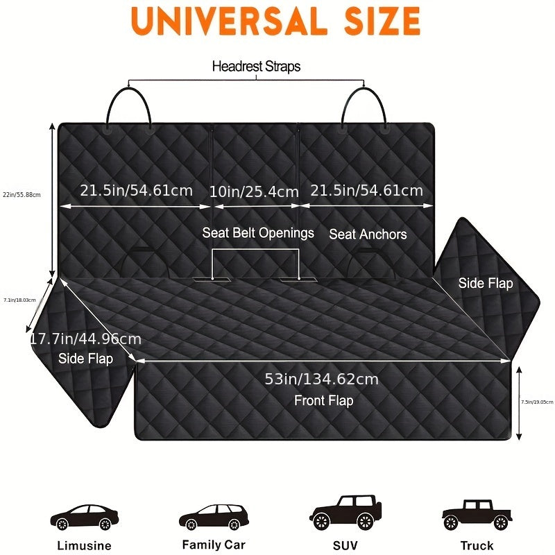 Estera del animal doméstico del coche Estera trasera negra del coche Asiento del animal doméstico Tela Oxford Impermeable Perro Estera Perro Protectores de coche