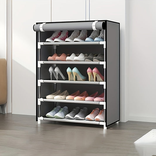 1pc Shoe Rack, Dustproof Shoe Cabinet, Multi-layer Simple Shoes Storage Rack For School Dormitory, Easy To Assemble, Free Standing Shoe Shelf