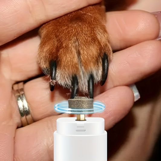 Electric Pet Nail File - Gentle and Quiet Paw Trimmer for Dogs and Cats - Effortlessly Smooths and Polishes Nails - Safe and Easy to Use