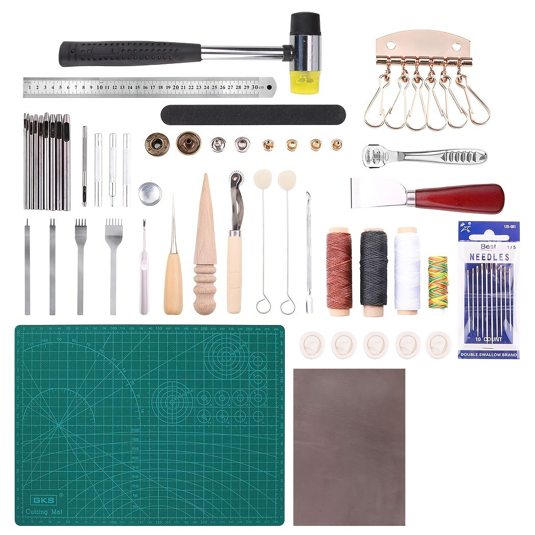 42pcs\u002Fset Professional Leather Tool Set, Beginner Leather Art Starter Set, Leather Punch, Sewing Tool Combination