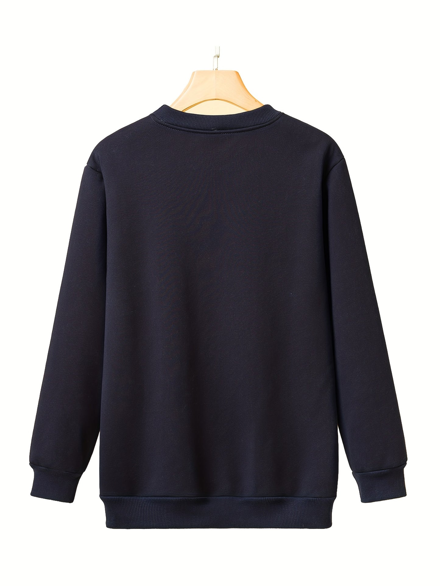 Plus Taille Hommes Solide Crew Neck Sweatshirt Pour Le Printemps \ u002FAutumn, Surdimensionné À La Mode À Manches Longues Pull Pour Les Hommes, Vêtements Pour Hommes