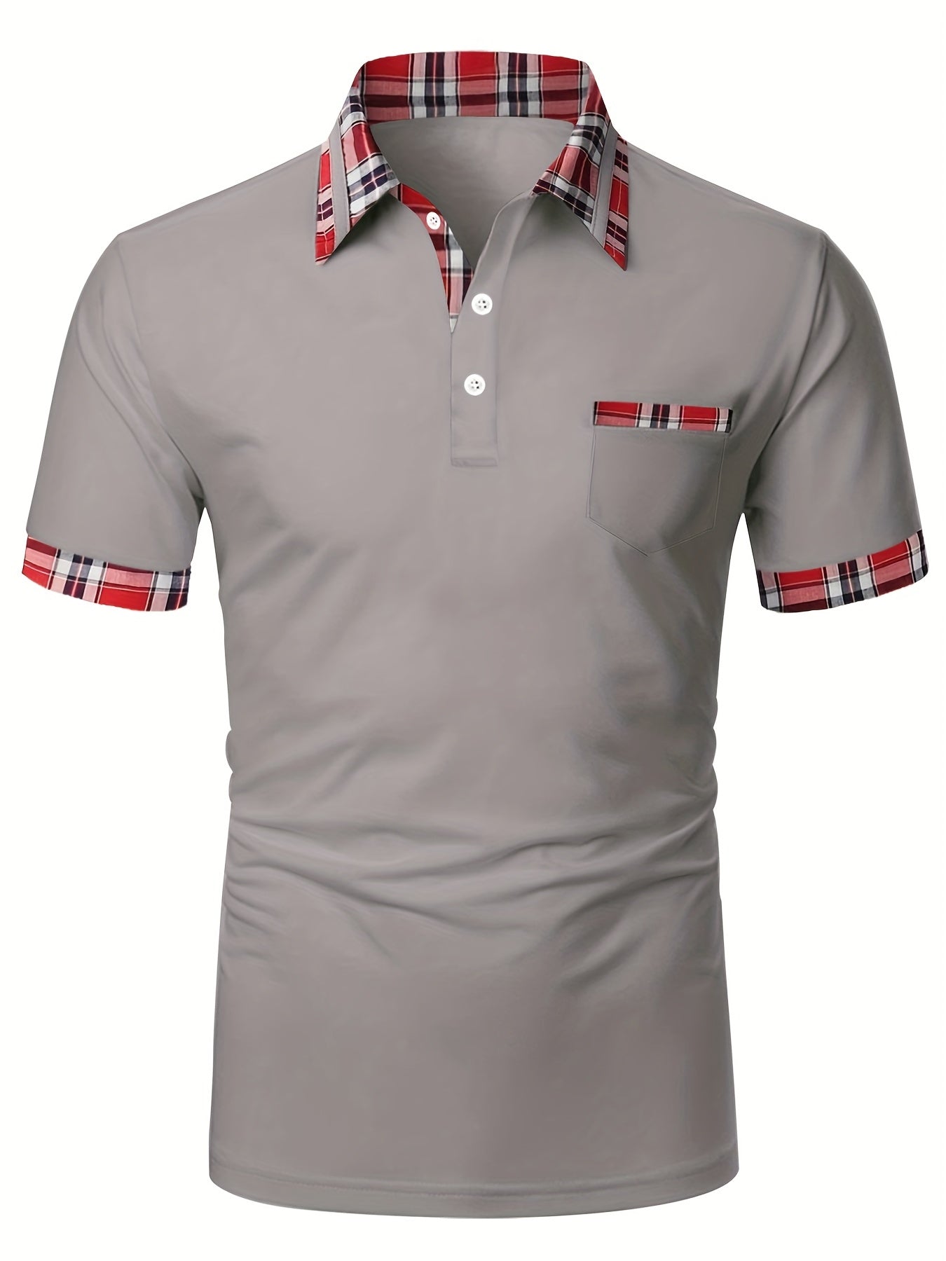 Camisas casuales con cuello en V y bolsillos de manga corta con botones para hombre Tops cómodos para el verano