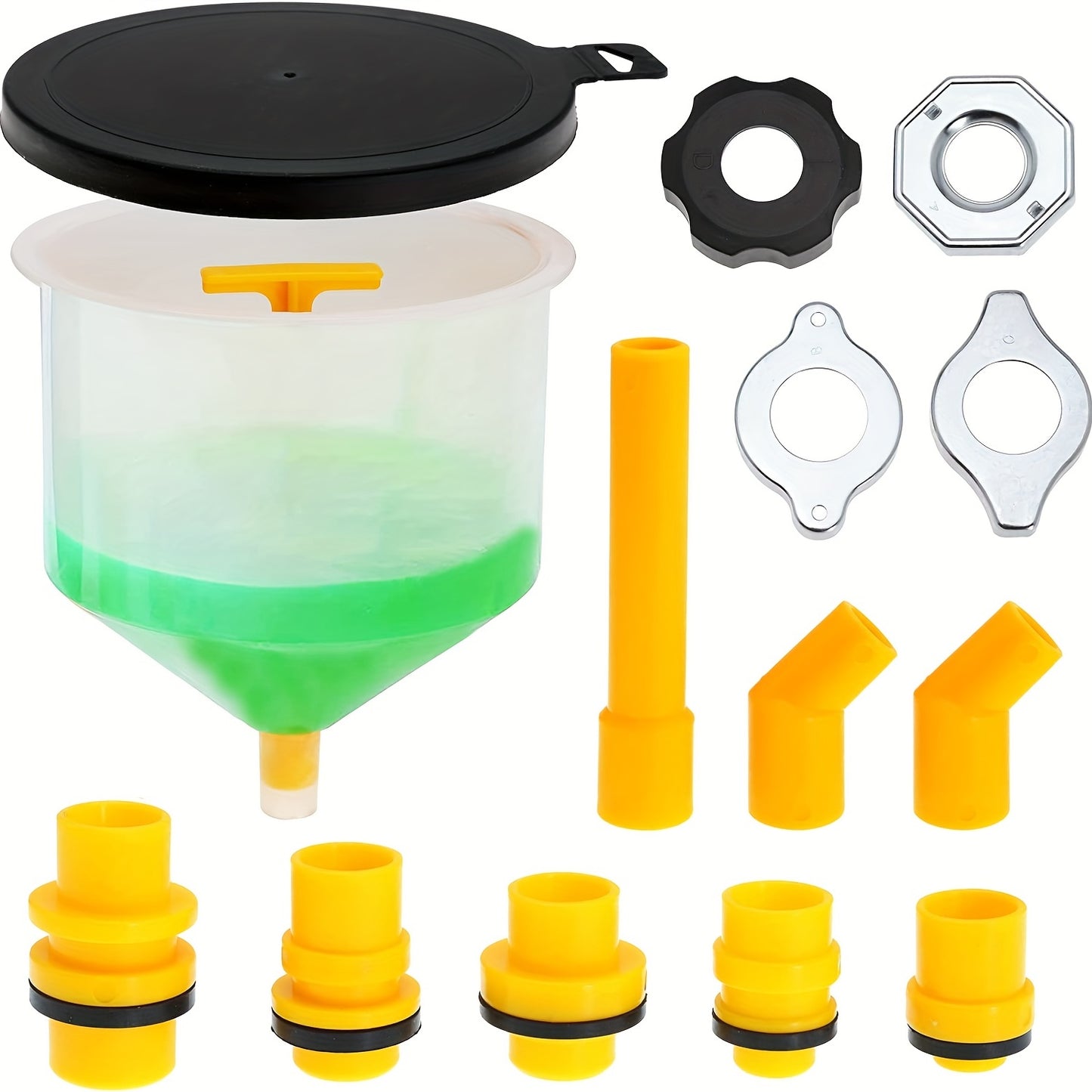 15pcs Spill Proof Radiator Coolant Filling Funnel Kit