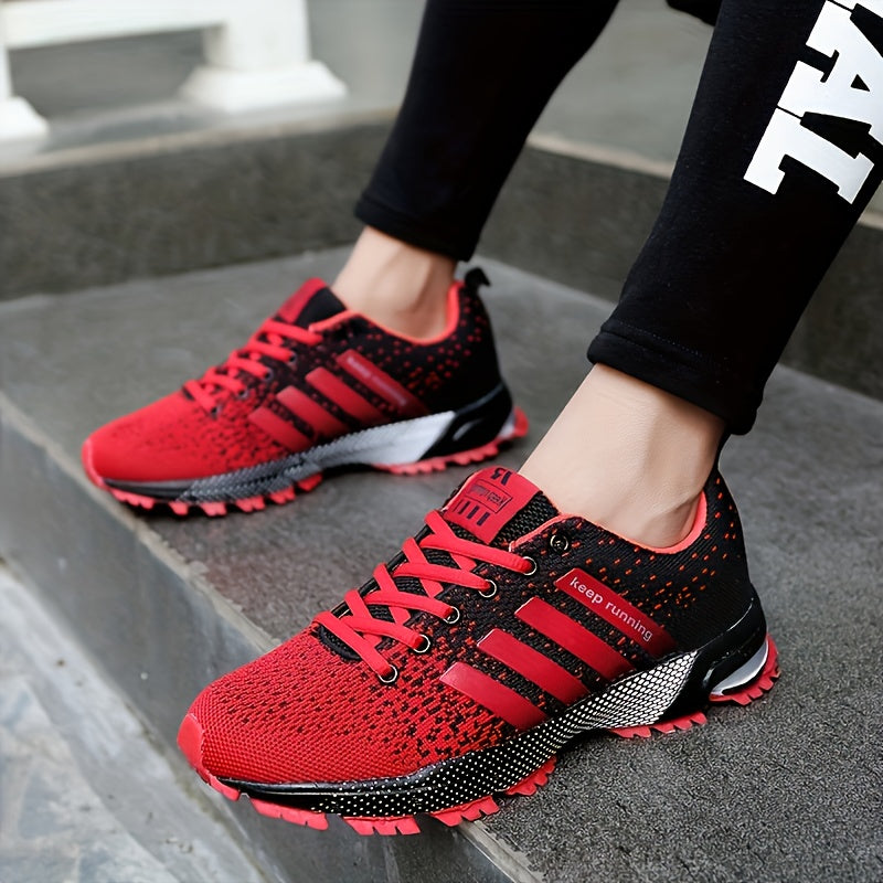 Men's And Women's Sneaker Knit Breathable Lace-up Lightweight Shoes Outdoor Comfy Shoes, Spring And Summer , For Halloween