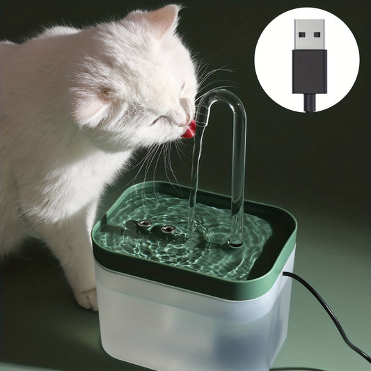 Fuente de agua automática para mascotas de 50,72 oz-Proporciona agua fresca y filtrada para gatos y perros, bomba de agua de color aleatorio