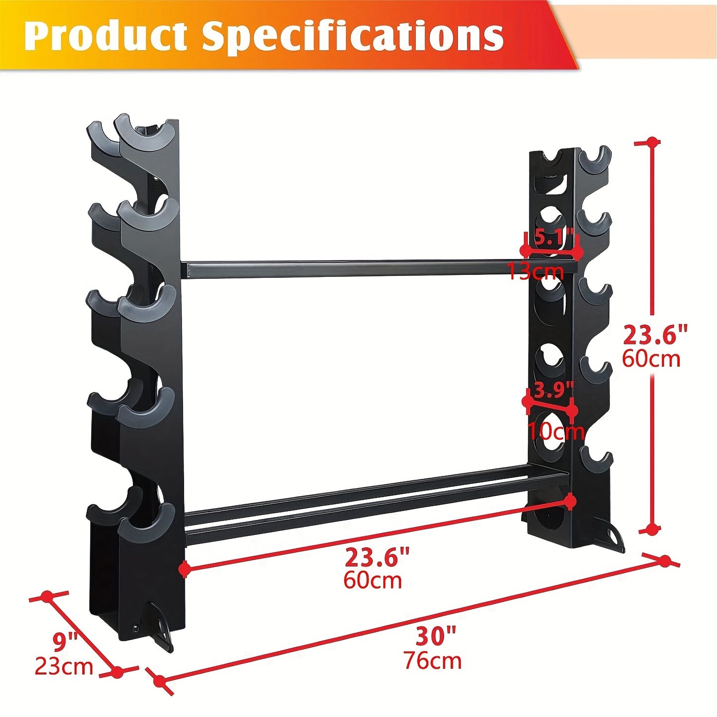 5 Layers Dumbbell Rack, Dumbbell Weight Rack, Weight Storage Organizer - Max Weight Bearing 700LBS - 1pc