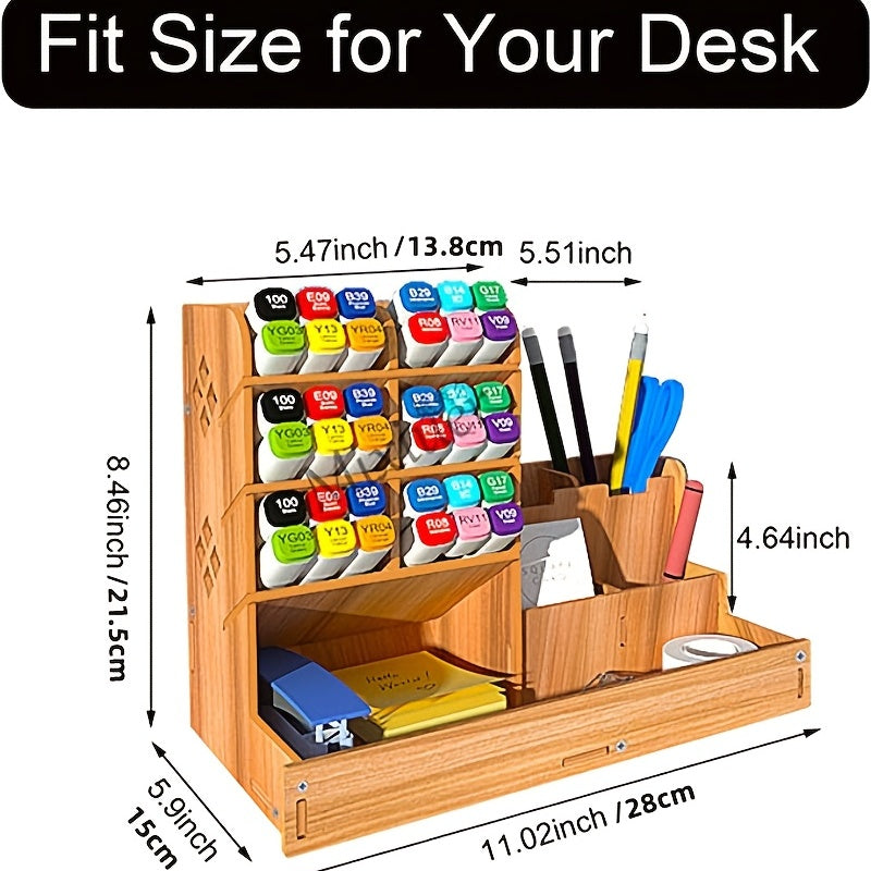 Organisez votre bureau avec cet organiseur de stylos en bois DIY – Porte-stylo multifonctionnel pour le bureau, l&#39;école et la maison !